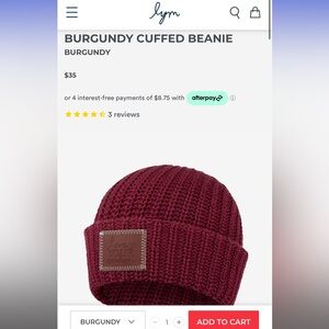 Love Your Melon Burgundy beanie one size